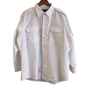 Darwood Professional Apparel Chef Law‎ Heavy White Button Long Work Shirt 18/34